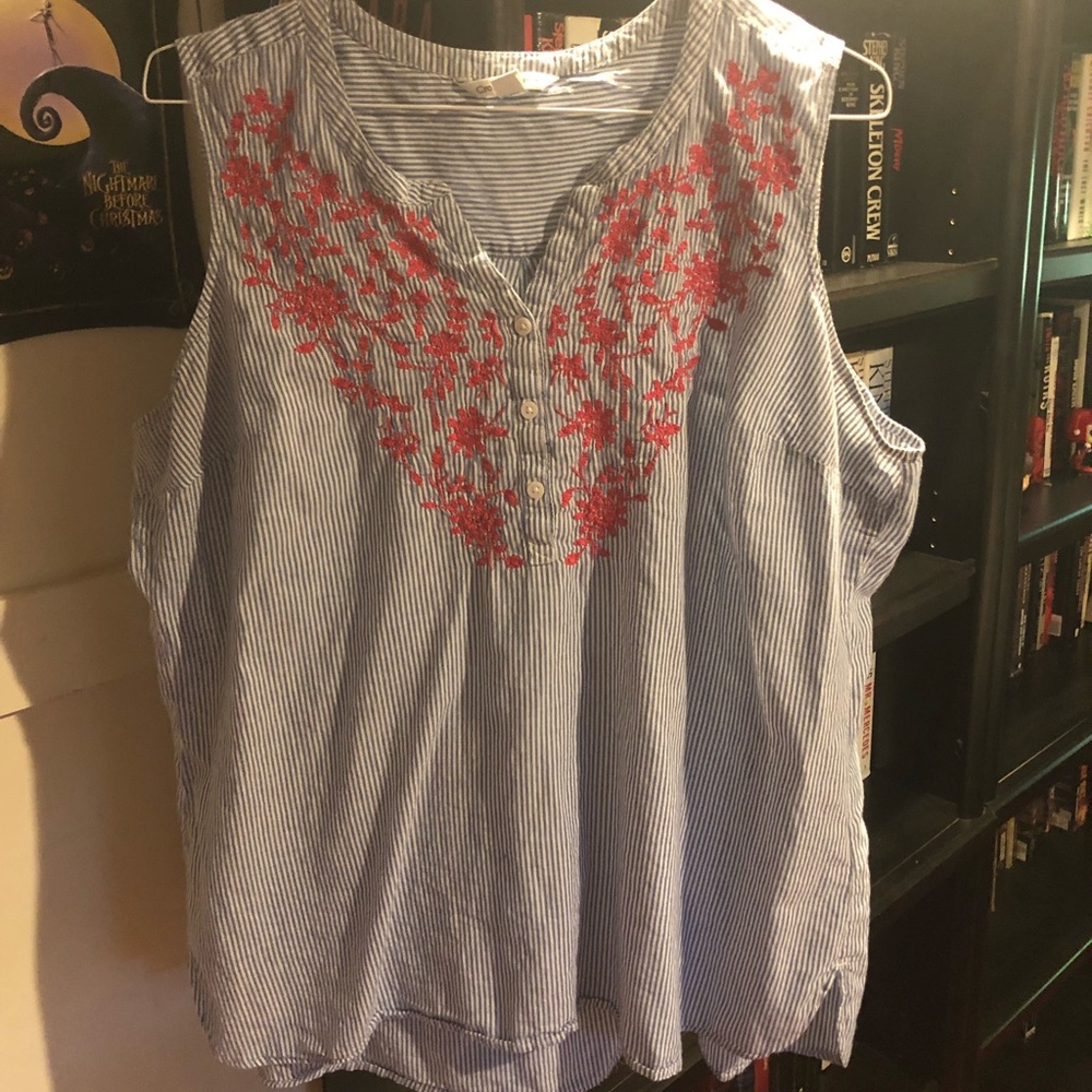 Croft & Barrow - Striped Floral Top